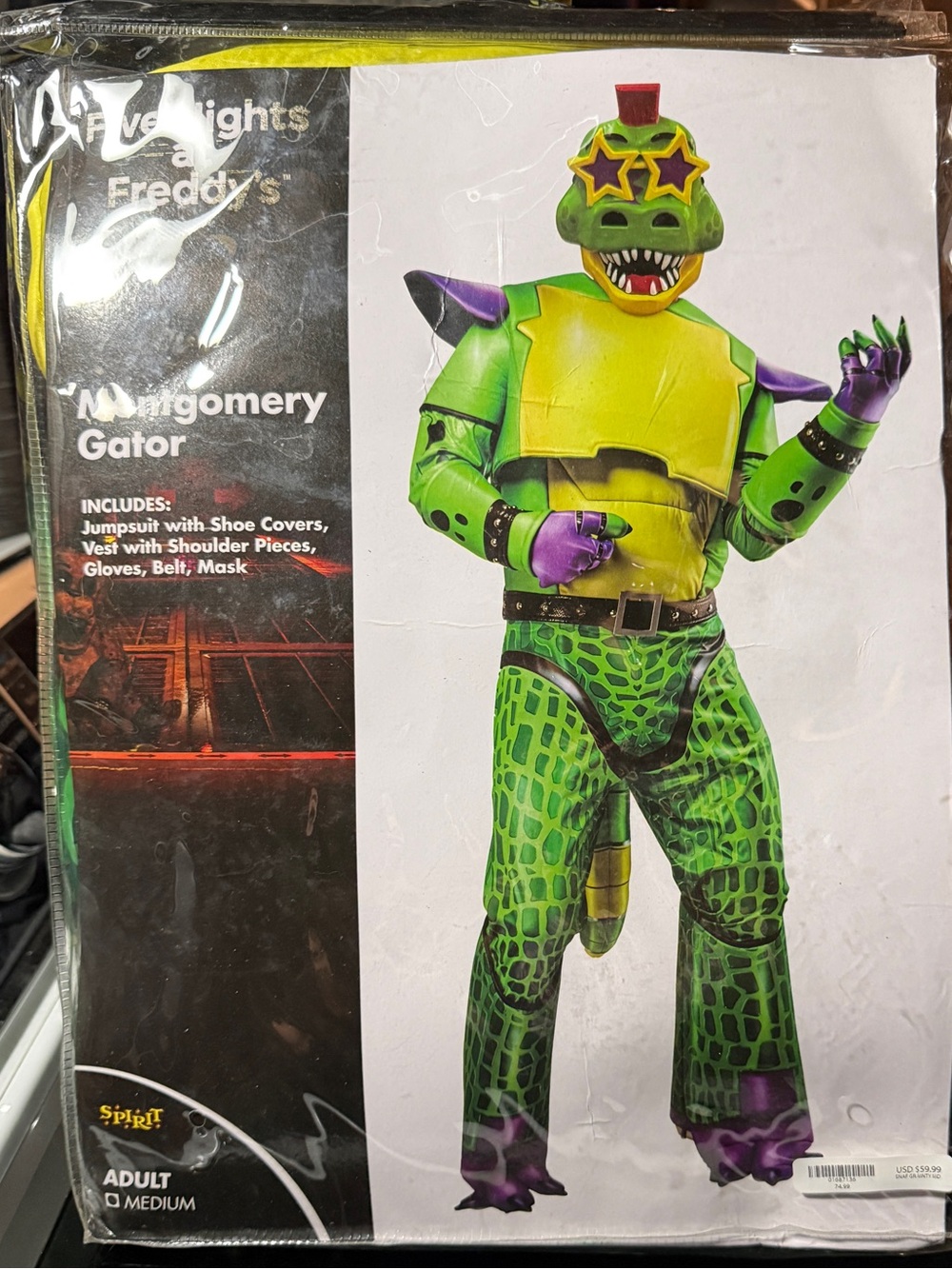 Spirit Five nights at Freddy’s Montgomery Gator Costume - Green & Purple